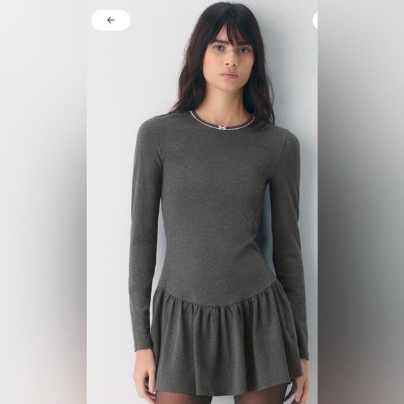 Elegant Long Sleeve Burgundy Dress - Picture 3 of 4